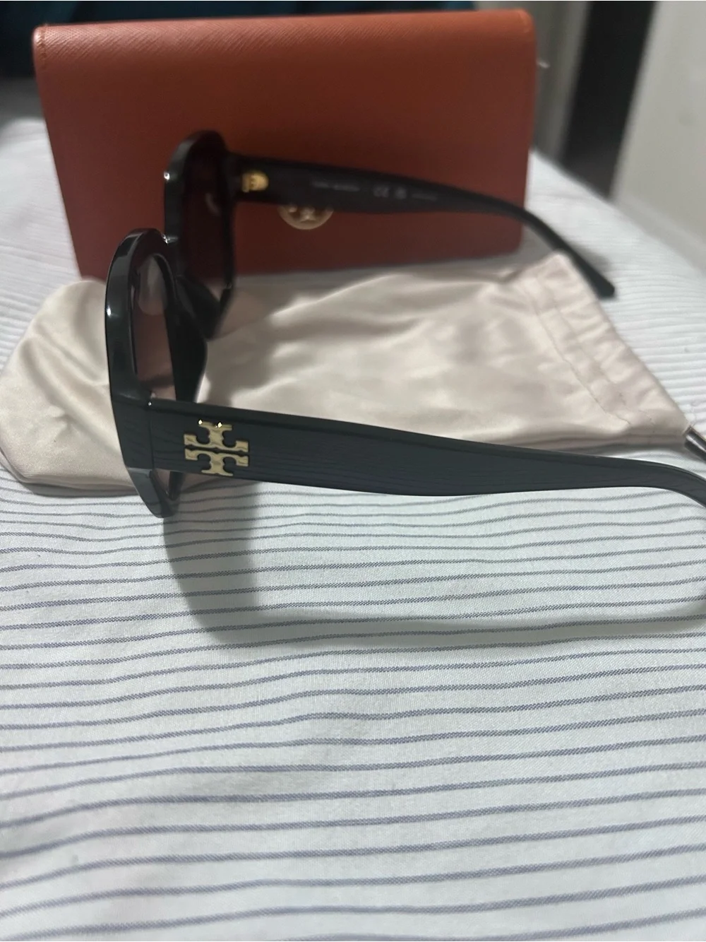 Tory Burch Black Frame with Brown Gradient Lens Women's Sunglasses TY7143U